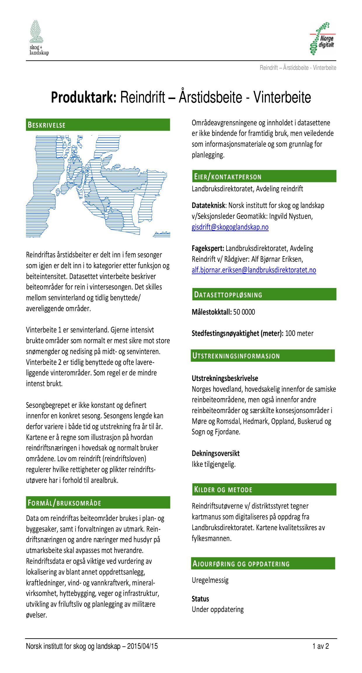 Reindrift - Årstidsbeite - Vinterbeite